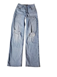 Hollister Ultra High Rise Papá Jeans Talla 1R W25 L31 Lavado Ligero Desgastado Ancho - Imagen 1 de 8