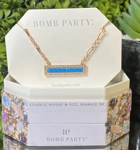 Bomb Party Necklace RBP5372 “The Bar of Hope”October 2022 Birthday Collection💙 - Picture 1 of 11