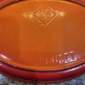 Le Creuset #28 Flame Orange Au Gratin Oval Open Baker Enamel Cast Iron Vintage - Picture 1 of 11
