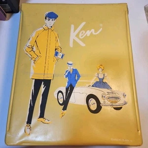 Vintage Mattel Ken Doll Carrying Case 1962 Gold With Original Ken Clothes - Picture 1 of 7