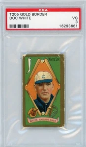 1911 T205 Gold Border Doc White PSA 3 VG Vintage Hassan Back Vintage Tobacco - Picture 1 of 2