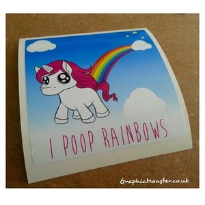 Novedad I Poop Rainbows Divertida Vinilo Pegatina Unicornio Fantasía Mágica - Imagen 1 de 1