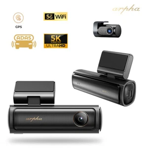 ARPHA B25 Dual Dashcam 5K/4K/1K Free 64GB TF Built-in 5G WI-FI GPS ADAS G-Sensor - Picture 1 of 13