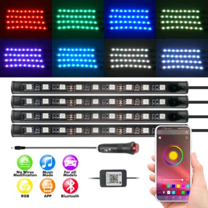 LED Auto Fußraumbeleuchtung Innenraumbeleuchtung KFZ Ambientebeleuchtung APP - Picture 1 of 9