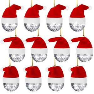 12PCS Mini Disco Mirror Balls 1.97 Inch Reflective Christmas Ornaments Silver - Picture 1 of 6