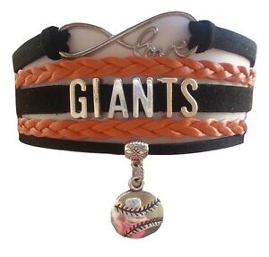 San Francisco SF Giants Baseball Infinity Bracelet Jewelry Apparel