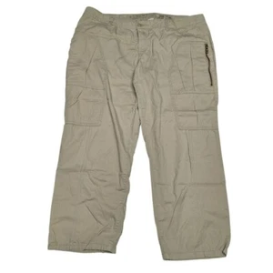 Pantalones capri Sonoma tiro medio caqui cargo bolsillos con cremallera punk recortados para mujer talla 12 - Imagen 1 de 8