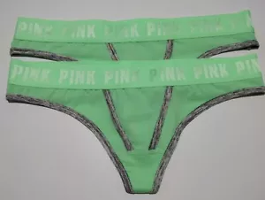 Victoria Secrets PINK Women's U/W Thong In Ultra Mint Green In Size M twin pack - Picture 1 of 7