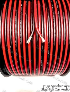 400' feet TRUE 14 Gauge AWG RED/BK Speaker Wire w/ SPOOL Car Home Audio ft - Picture 1 of 1