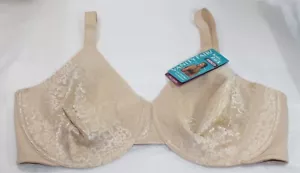 NWT VANITY FAIR Beauty Back BRA 76080 full figure DAMASK NEUTRAL LACE MINIMIZER - Picture 1 of 5