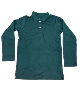Uniform little Girls Feminine Fit Long Sleeves Interlock Polo Shirt Size M - Picture 1 of 2