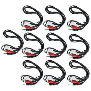 10PCS 3.5mm 1/8" Jack Mini plug TO 2-RCA Male Stereo Phono Audio speaker Adapter - Picture 1 of 11