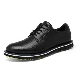 Men's Sport Waterproof Golf Spike Sneaker Outdoor Soft Walking Leather Golf Shoe - Picture 1 of 10