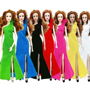 Vestiti per bambola moda nero bianco rosa 1/6 11,5" vestiti per bambole abito da sera - Foto 1 di 22