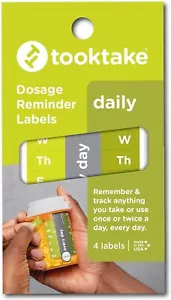 TOOKTAKE Daily Dosage Reminder Labels for Vitamins and Medication in All... - Picture 1 of 6