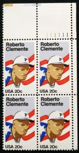 US Plate Blocks Stamps #2097 ~ 1984 ROBERTO CLEMENTE 20c MNH SP2018 - Picture 1 of 1