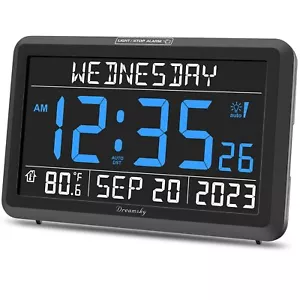 Digital Clock with Date and Day of Week for Seniors - Colorful Large Display - Picture 1 of 7