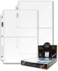 Caja de 100 BCW Pro 2 bolsillos 5 x 7 páginas de álbum de fotos 5x7 hojas carpetas de imágenes - Imagen 1 de 1
