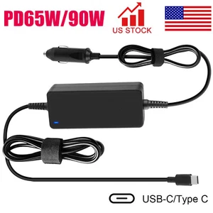 PD USB Type-C Car Charger for Asus Acer HP Dell Lenovo Samsung Chromebook Laptop - Picture 1 of 11