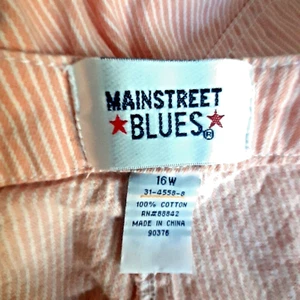 Mainstreet 16W Orange Jeans 34x28 Nadelstreifen Damen Denim Straight Leg - Bild 1 von 16