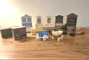 Vtg Dollhouse Furniture & Accessories Lot-Playmobil, Calico Critters-14 Pieces - Picture 1 of 8
