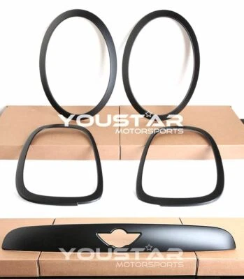 Combo adornos mate negro satinado stock EE. UU. para 14-17 MINI Cooper S F55 F56 F57 JCW Foto 1 de 4