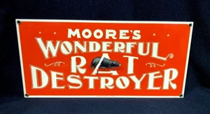 Vintage Ande Rooney Moore's Wonderful Rat Destroyer Porzellanschild 1988 - Bild 1 von 5