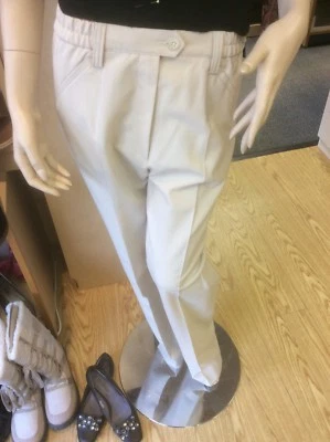 Michelle cream/beige wool mix trouser size 12 comfort fit with extra slim leg NU - Image 1 of 4