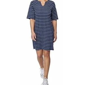 HANG TEN ~ Women's 2XL ~ NAVY STRIPED ~ Sun Dress ~ UPF 50+ Moisture Wicking - Picture 1 of 10