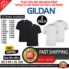 Pack of 2 Wholesale Gildan T Shirt Blank Adult Plain T-Shirt - XS S M L XL 2XL
