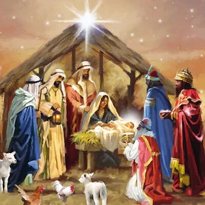 Christmas Nativity Paper Napkins Decoupage Religious Manger Scene Serviette x 20 - Picture 1 of 1