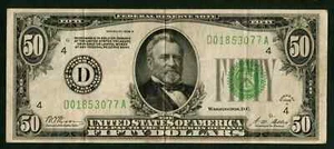 $50 1928-A FRN Fr. 2102-D Cleveland REDEEMABLE IN GOLD Choice Very Fine - Picture 1 of 2