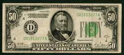 $50 1928-A FRN Fr. 2102-D Cleveland REDEEMABLE IN GOLD Choice Very Fine  - Image 1 of 2