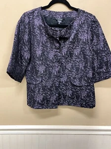 Chaqueta de Noche Ali Miles Negra Púrpura Brillante Topper Talla M Nueva con Etiquetas - Imagen 1 de 6