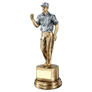 Golf Trophy Golfer Male Figure Gold Silver Resin Club Award FREE Engraving RF721 - Picture 1 of 2