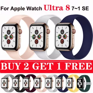 Cinturino in silicone anello singolo per Apple Watch Ultra Series 8 7 6 5 SE bracciale iWatch - Foto 1 di 38