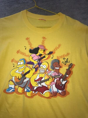 The Simpsons Official T-shirt M Vintage Rock n Roll Guitar - Imagen 1 de 4