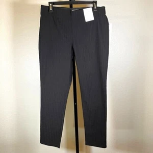 NEW Calvin Klein Women's Ponte Knit Pants Ankle Length Career Pull On Black 14 - Picture 1 of 7