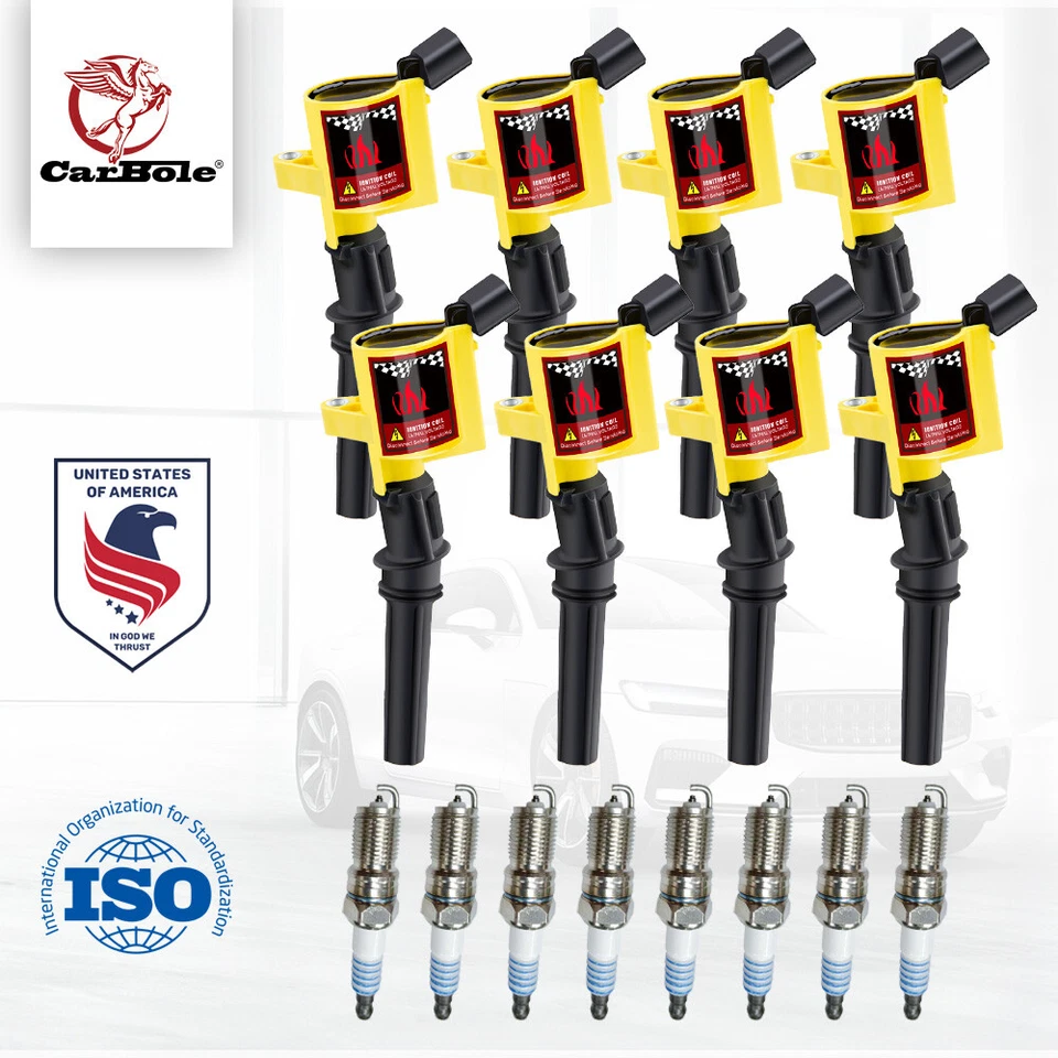 Paquete de 8 bobinas de encendido y bujía de iridio para Ford F-150 4,6 L 5,4 L V8 DG508 Foto 1 de 4