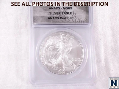 NobleSpirit (ME) 2007 Eagle Silver Dollar ANACS MS69 - Image 1 of 4
