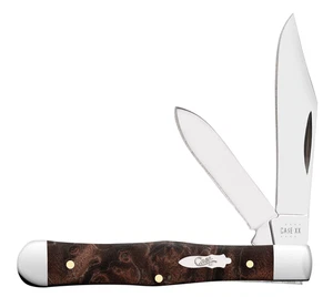 Case xx Brown Maple Burl Wood Swell Center Jack 64061 Stainless Pocket Knife - Picture 1 of 4