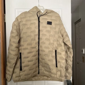 Reebok Glacier Shield Baffle gefütterte isolierte Jacke Herren XL sand FZ Kapuze $ 135 - Bild 1 von 7