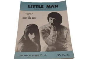 Sonny And Cher Sheet Music Single Rare Little Man 60s Pop Song Australian Edn - Picture 1 of 5