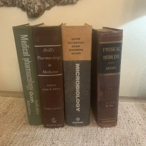 Posten 4 Vintage Medizinbücher Pharmakologie Mikrobiologie Physikalische Medizin - Bild 1 von 21