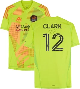 Steve Clark Houston Dynamo Autographed Match-Used #12 Yellow Jersey - Picture 1 of 4