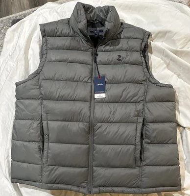 IZOD Mens XXL Puffer Vest Jacket Advantage Performance Grey Full Zip NWT - Image 1 of 3