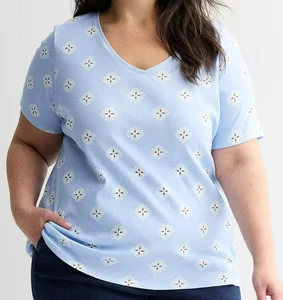 CROFT & BARROW PLUS SIZE ESSENTIAL V-NECK SHORT SLEEVE TEE WOMEN'S 3X **NWT!** - Picture 1 of 7