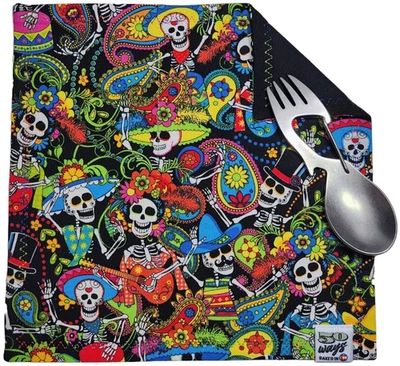 50 WAYS POCKET POCKET HANK Everyday Carry EDC Gear Sugar Skulls Fiesta Paisley - Image 1 of 3