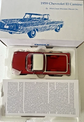 West Coast Precision Diecast 1959 Chevy EL CAMINO Roman Red WCPD READ DESCRIPTIO - Image 1 of 4