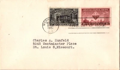 Vintage FDC USPS Scott #1002-E14 American Chemical & Special Delivery Stamp 1951 - Image 1 of 3